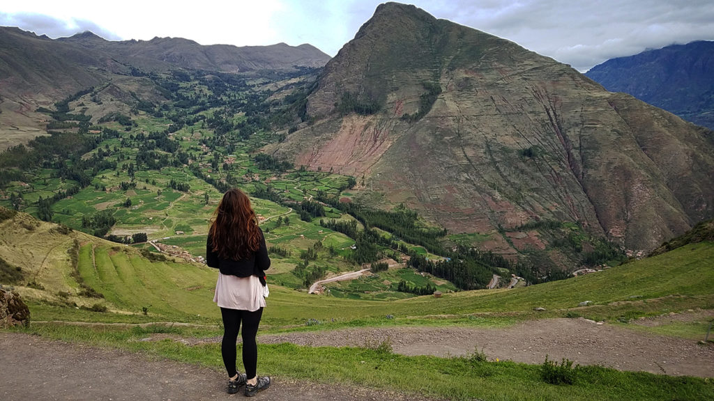 Admiring the view from Pisac, Peru Ruins after dealing with some plumbing issues
