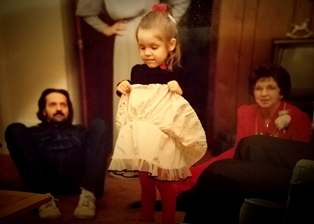 Lil Linds showing off at a family gathering