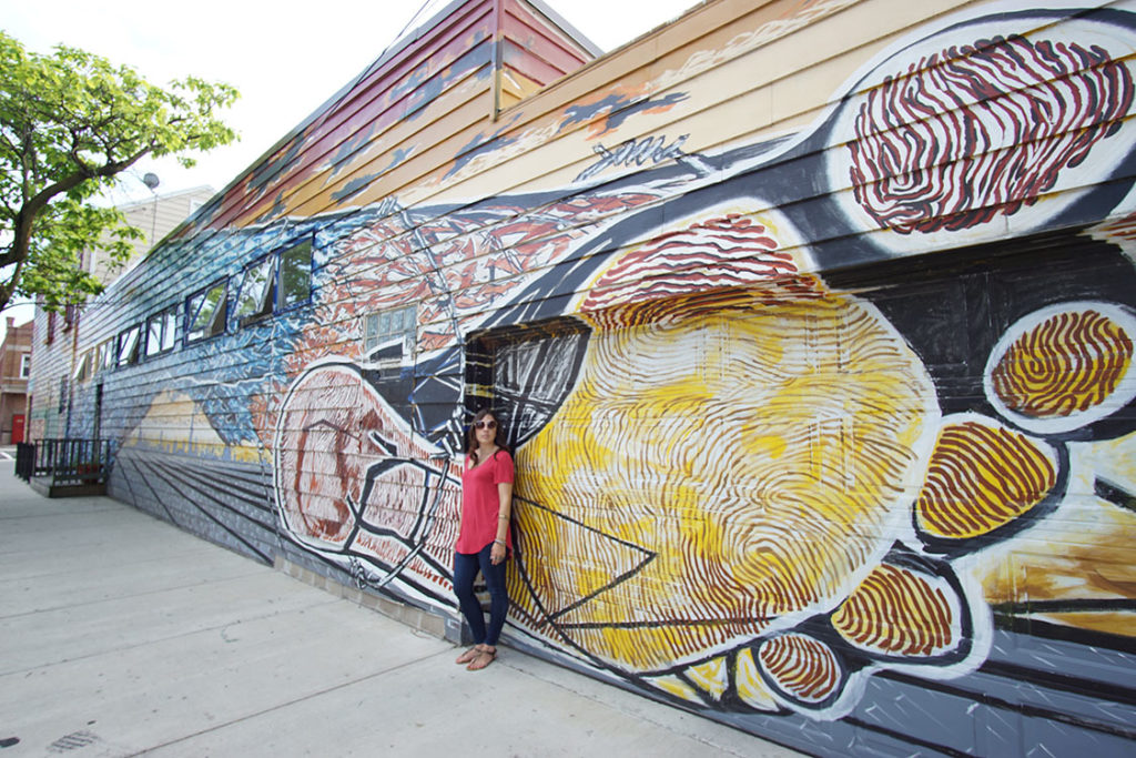 Mural in Chicago's Pilsen Neighborhood by Mexican American artist, Hector 