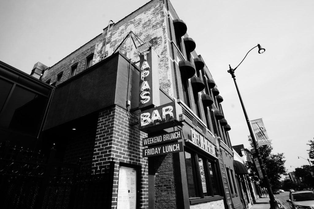 Outside of Chicago Tapas Bar, Café Ba Ba Reeba