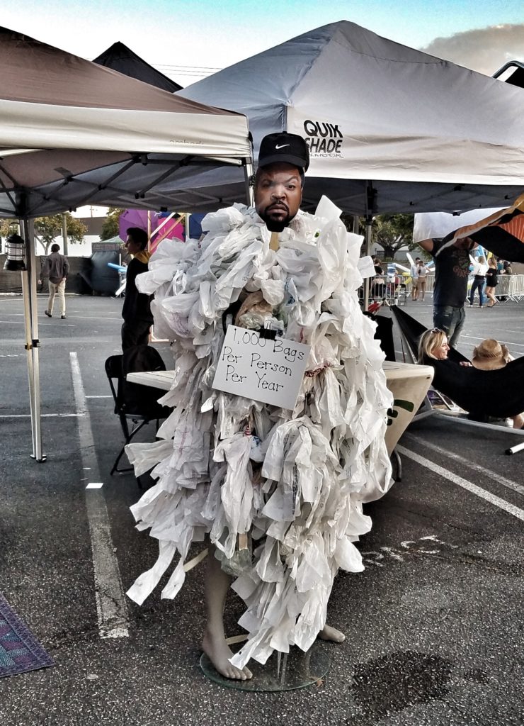 Ice Cube Plastic Bag Mannequin at Sunstock, Festival for environmental social justice