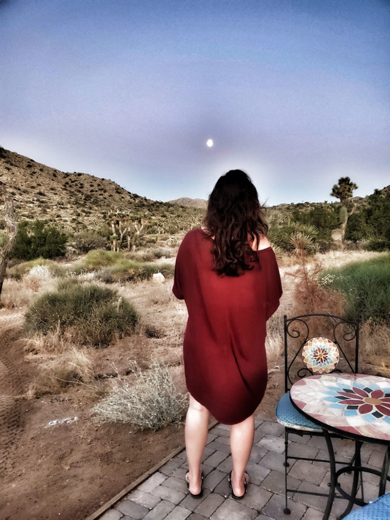 Full Moon in Capricorn over the deserted Joshua Tree Cabin Dreams are made of