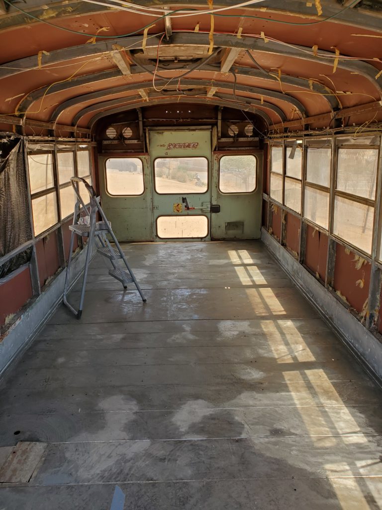 Bus Conversion Interior Visual Progress