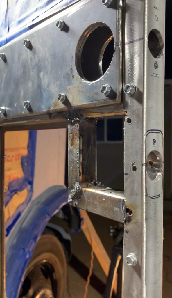 Welded frame for Bus Build Security Deadbolt