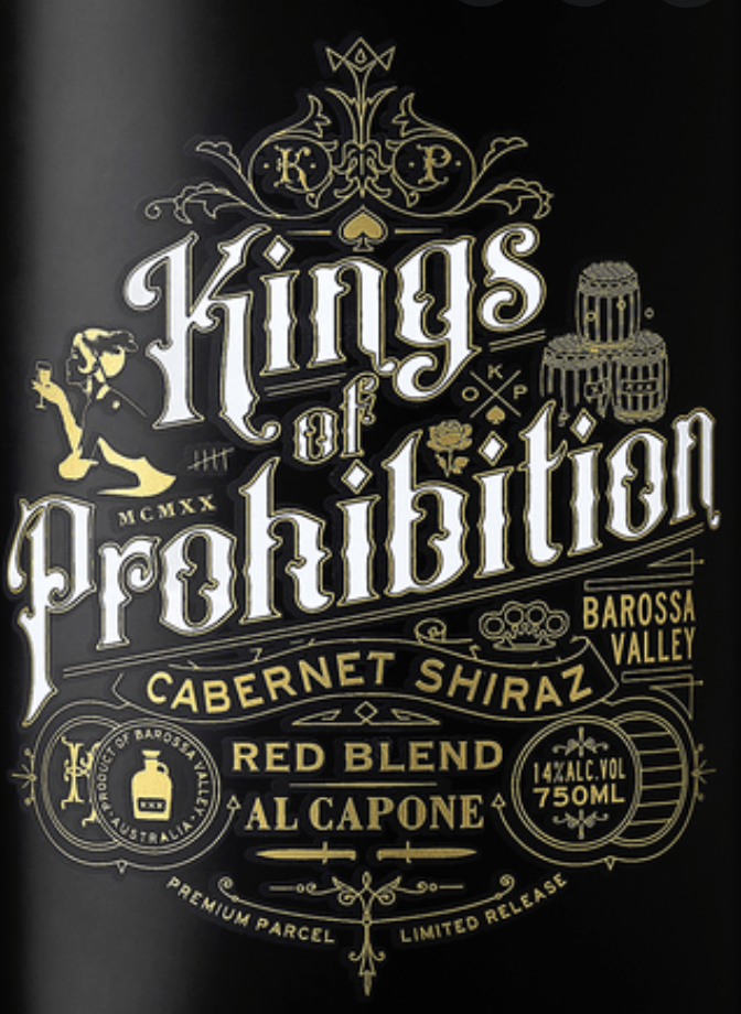 Kings of Prohibition Cab Shiraz wine lable