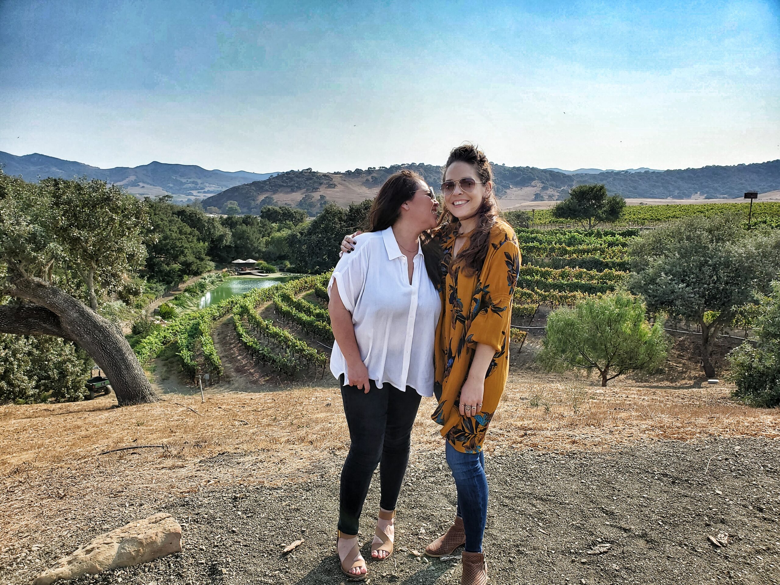 Linds & best friend at Pence Vineyards