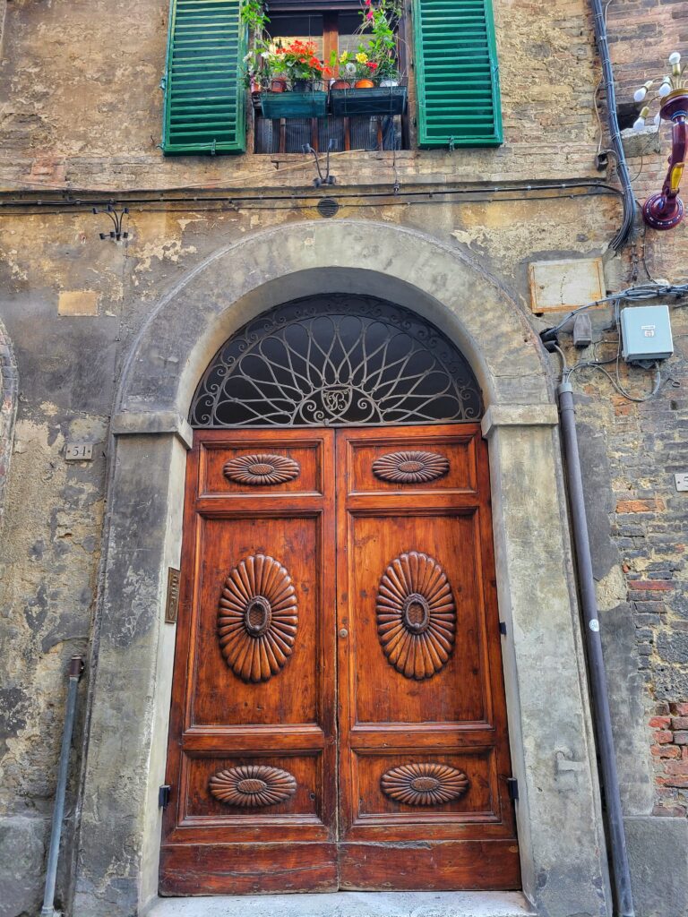 Beautiful doors of Europe in Siena, Italy