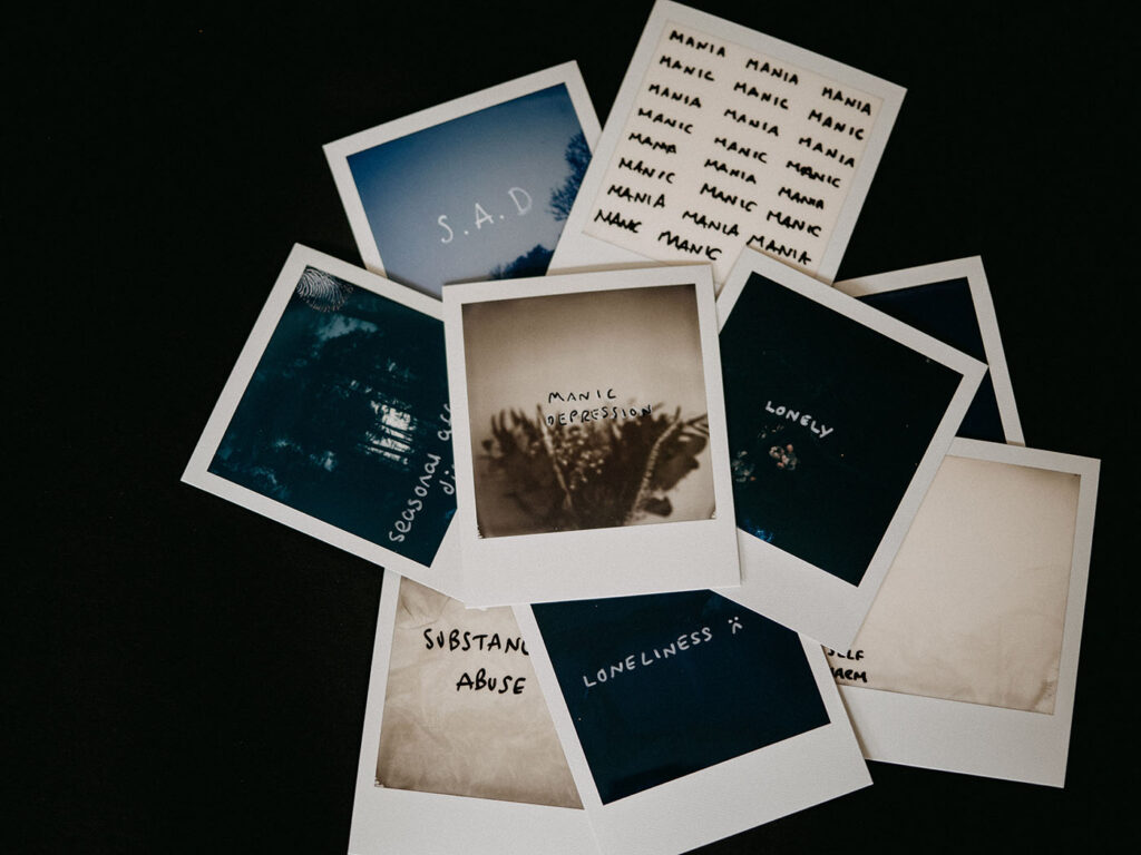 Polaroids of mental health-related messages