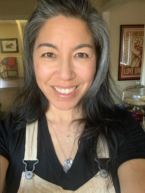 Lena Wu-Fuentes in overalls selfie